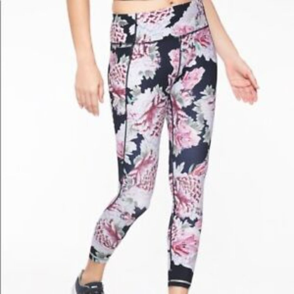 Athleta Run Floral 7/8 Leggings